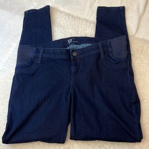 GAP Maternity Denim Skinny Jeans with Side Elastic. Dark Indigo in Size 31L.